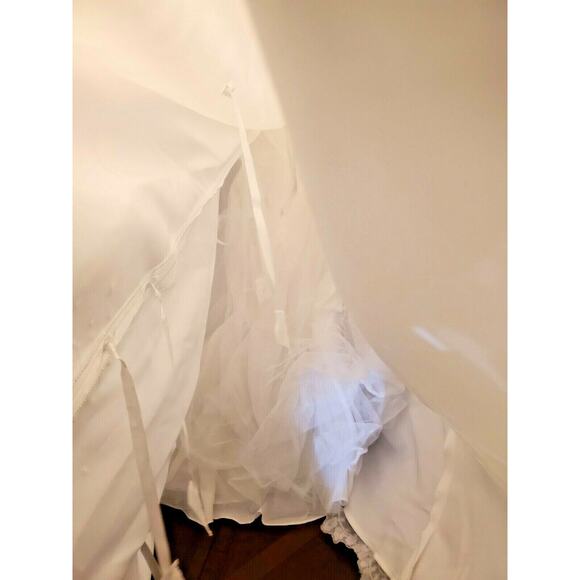 Mori Lee Wedding Dress Size 12 Lace Corset Ivory White Silver Beaded - Picture 12 of 12